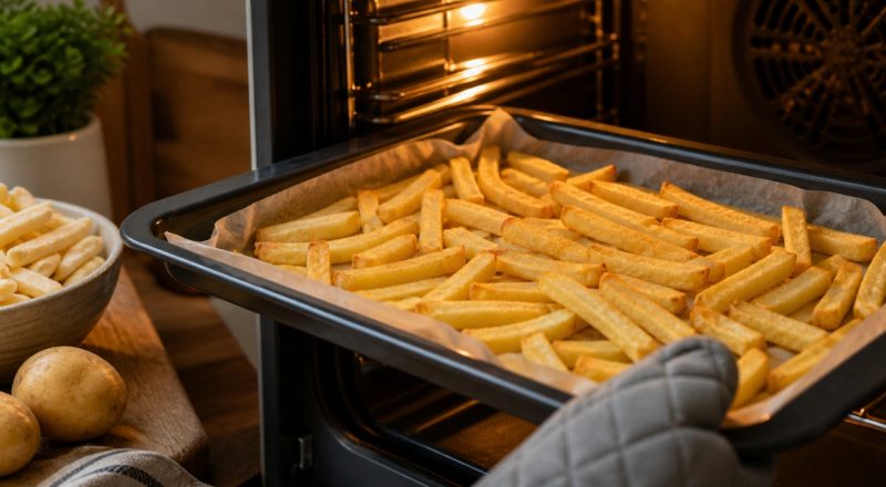 Tem como fazer batata frita congelada no forno