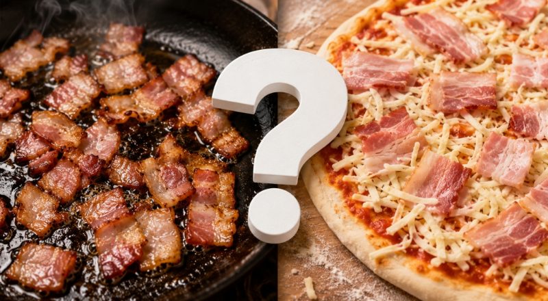 Tem que fritar o bacon antes de por na pizza