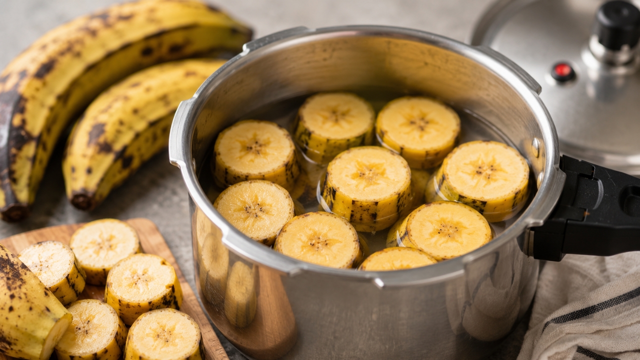 Tempo de cozimento da banana da terra na panela de pressão